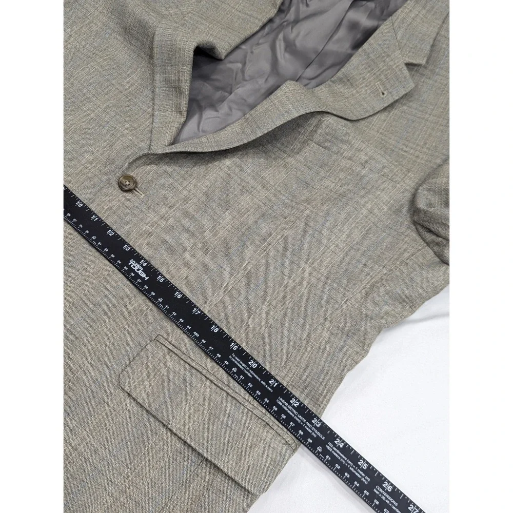Jos. A.‎ Bank Blazer Coat Sport Suit Jacket Silk/Wool Blend Glenn Check 46R 48